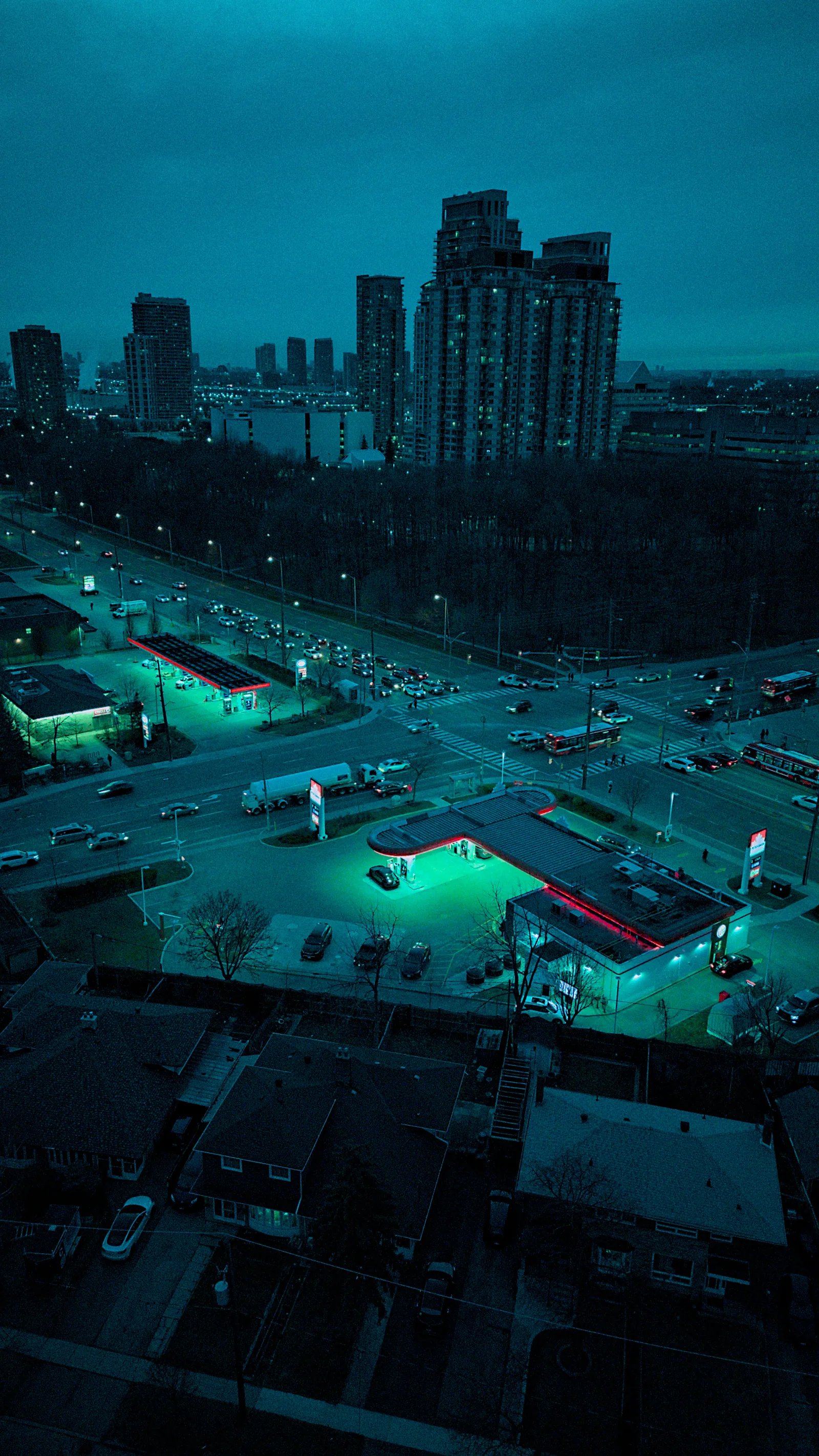Aerial view of a Toronto-area property landscape
