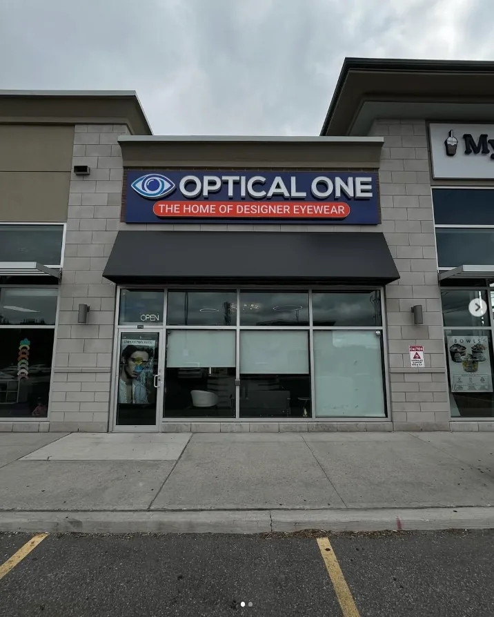 Optical One storefront, the home of designer eyewear.